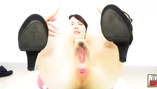 JG-428 [#4] Self-portrait enema book. Women injecting an enema and trying to endure explosive droppings. VOL. 2