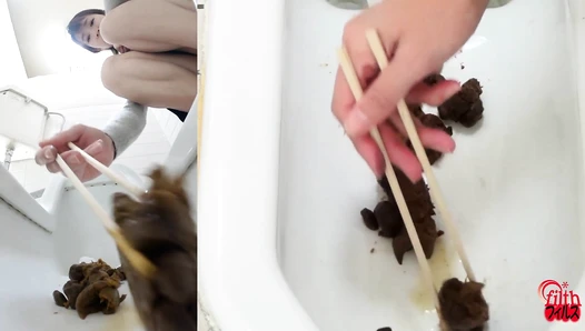 FF-699 10 Thorough observation: A woman who smells poop and a woman who plays with it