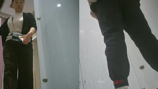 Handheld side-shot of a beautiful woman using the toilet (3)