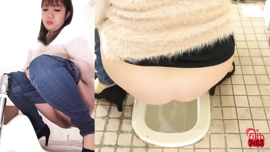 FF-420 02 No toilet paper in womens public toilets! Tracking their butts in the city and watching them walk uncomfortably after defecation