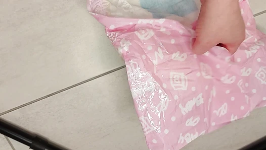PooGirlSofia - Masturbating next to sealed dirty diaper