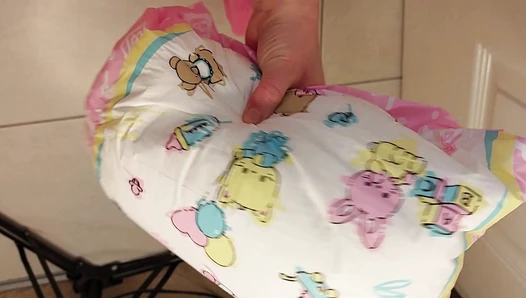PooGirlSofia - Masturbating next to sealed dirty diaper