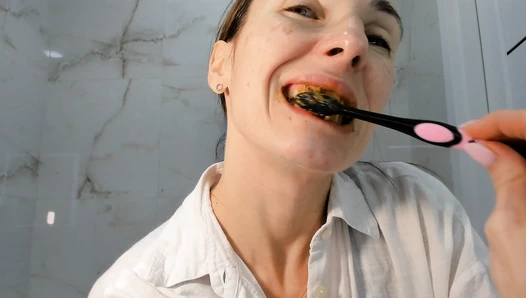 OksiLove - let’s brush my teeth with poop paste