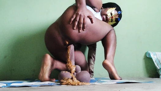 PrettyEbonies - Monster poop, smearing and sucking Eric
