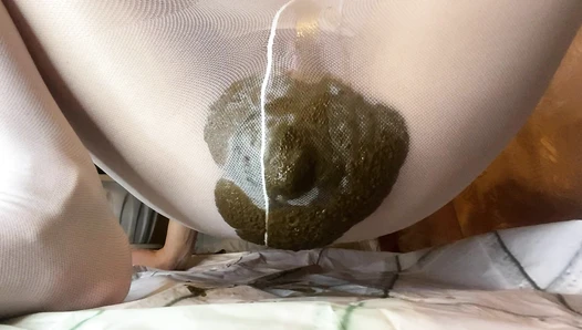 p00girl - Hot load in white pantyhose