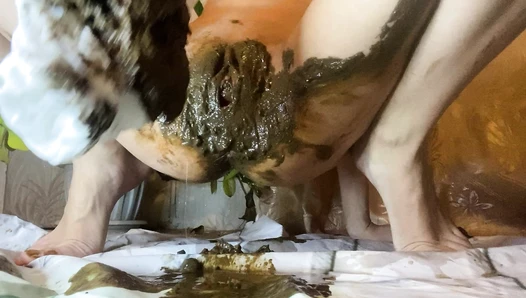 p00girl - Hot load in white pantyhose