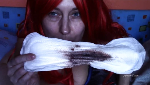 PrincessMonica - Black Thong & Maxi Pad Tease