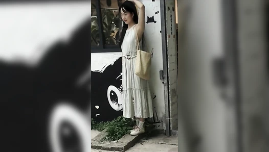 Peeing While Shopping on a Pedestrian Street