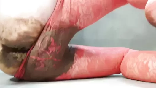 Thefartbabes - Red Smeared Tights