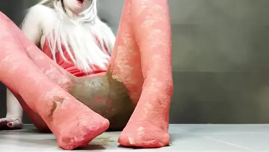 Thefartbabes - Red Smeared Tights