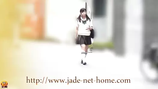 EE-181 01 Schoolgirl Tracking Hidden Camera Unsuji Poop Leaking Dirty Pants Scat Defecation