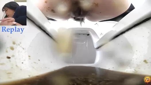 EE-665 04 School girls caught stomachache in front of the toilet door. Diarrhea desperation and fail. VOL. 2