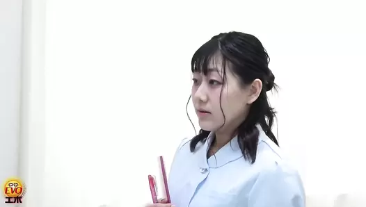 EE-781 06 Apprentice nurse trained with enema to understand the feeling of patients