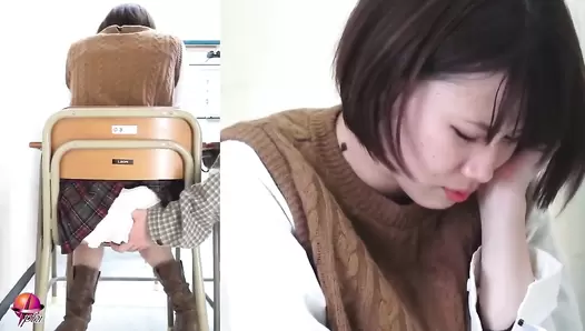 PP-131 02 Female college students erotic voyeur. Dirty virgin anal fingering during class. VOL. 3