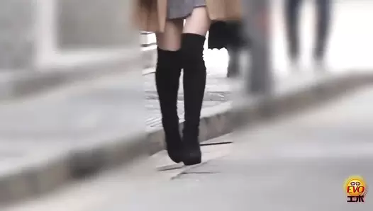 EE-556 02 Hidden camera: Japanese gals straddling a japanese style toilet and having diarrhea