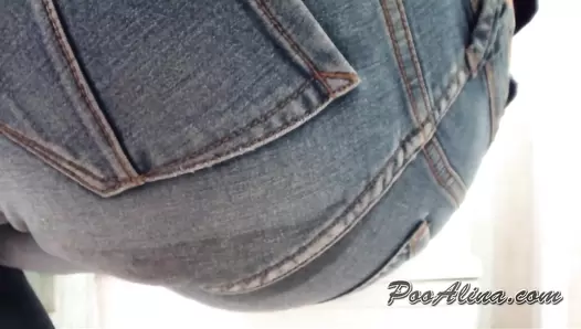 PooAlina - Alina pooping and fart in jeans after a fish with beer