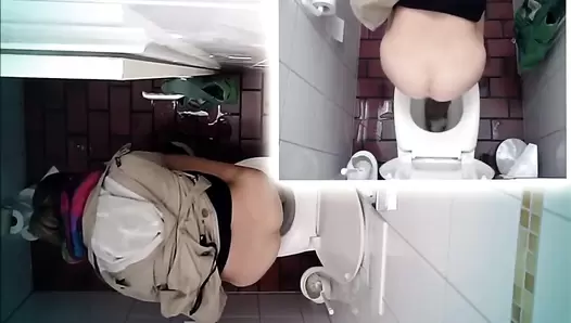 Hidden camera in the toilet and pooping woman, Amateur Collection, 