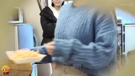 EE-576 01 Hidden video footage: group of girls who ate too much rushing to the toilet. Miserable diarrhea party!