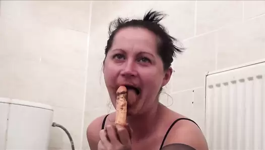 DirtyScatGirl ANAL show and SHIT play on the toilet