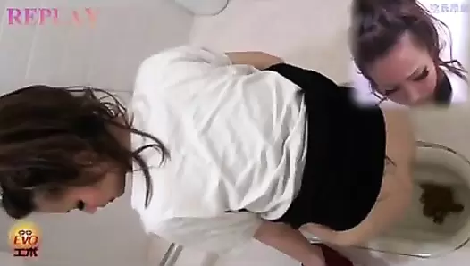 Japan girls shitting public toilet voyeur