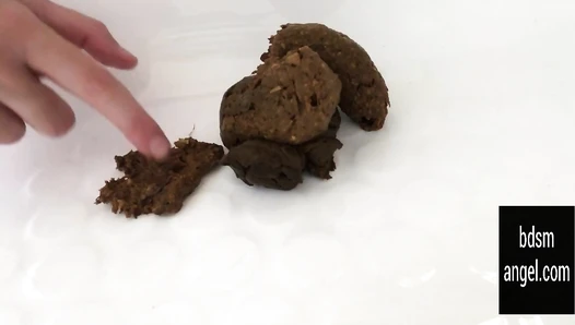 BDSMangel - Close View - SLOW teasing out poo
