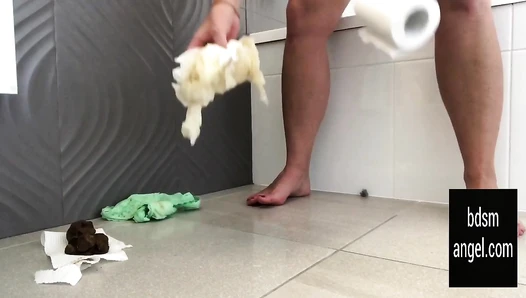 BDSMangel - Desperate Poop in LACE panties & clean up